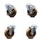 Service Caster 4 Inch High Temp Phenolic Wheel Swivel Bolt Hole Caster Set with 2 Brake SCC SCC-BH20S414-PHSHT-2-TLB-2 - alternate 1